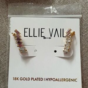 Gold-Plated Clear Crystal Ear Climbers Ellie Vail